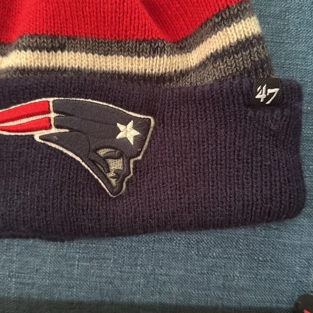 47 Brand Patriots Striped Knit Beanie-See Photos